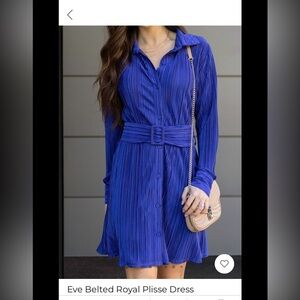 Grace & Lace Royal Blue Belted Dress